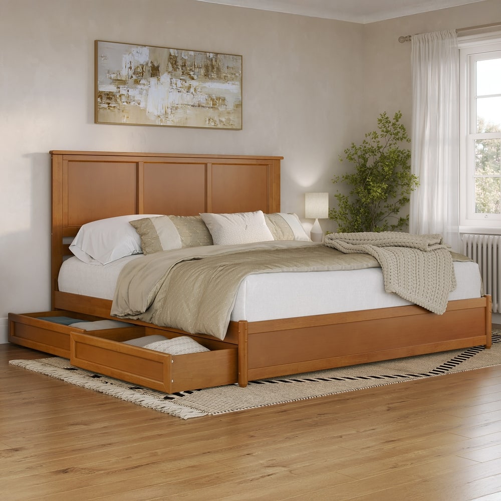 Felicity Platform Bed with Panel Footboard and Storage Drawers