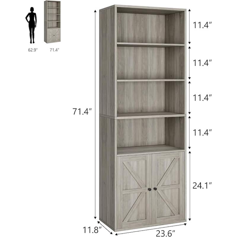 Tall Bookcase with Doors
