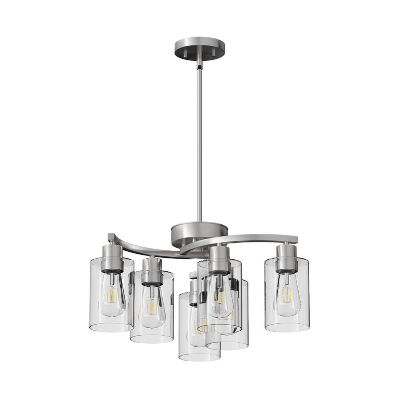 6-Light Chandeliers for Dining Room, Modern Kitchen Island Light Fixtures Over Table, Metal Hanging Pendant Lighting