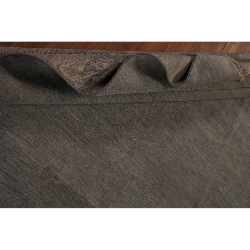 Gray Gabbeh Modern Area Rug Hand-Knotted Wool Carpet - 6'4" x 9'10"