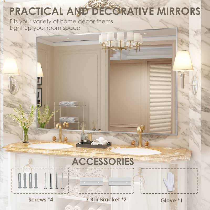 QuivaraView Wall Mounted Aluminum Frame Bathroom Vanity Mirror