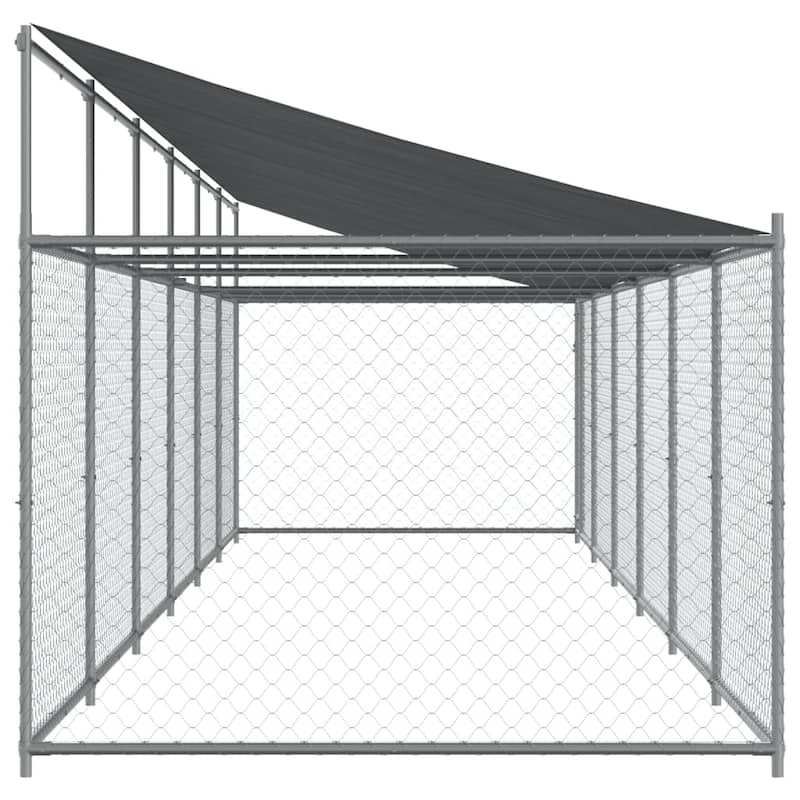 vidaXL Dog Cage Grey Galvanized Steel. Water-resistant Fabric Extra Large