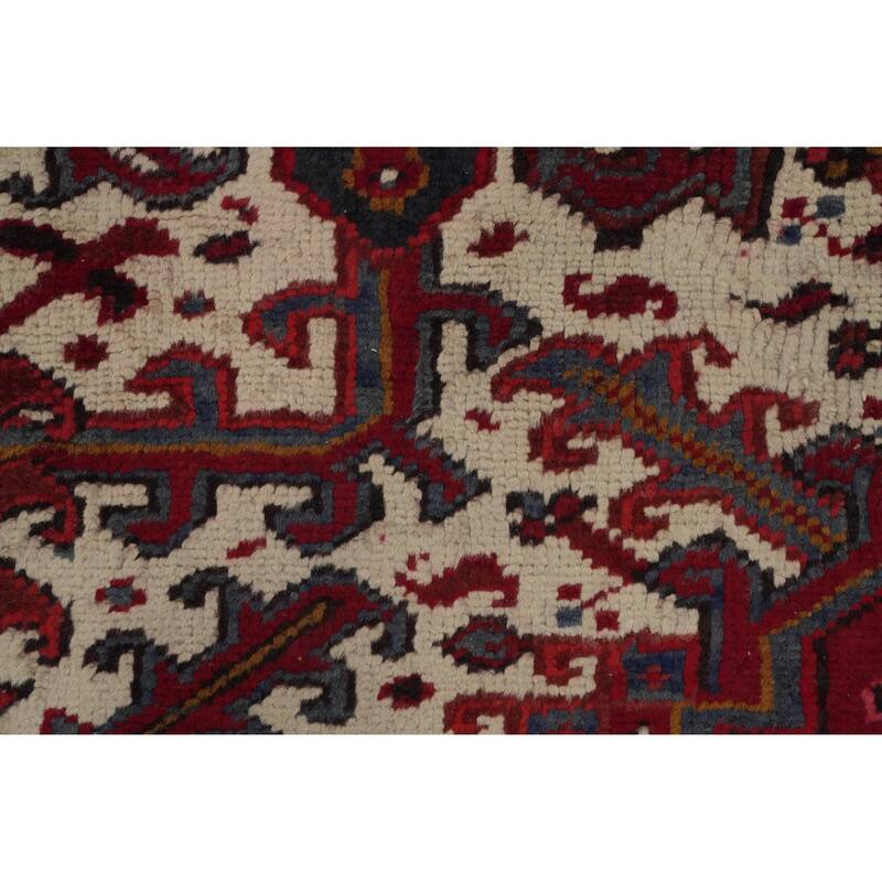 Hand Knotted Oriental 100% Wool Carpet Traditional Medallion Red Heriz Area Rug - 12' 10'' X 9' 10''