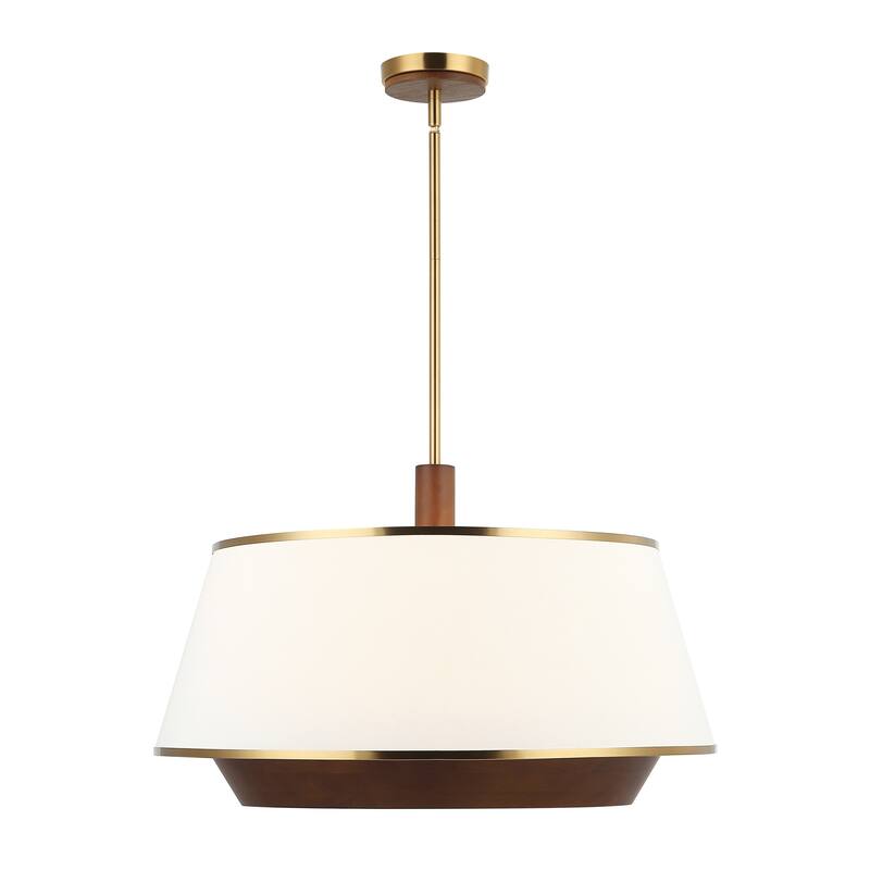 Varaluz Desert Flyer 6-Light Pendant - Satin Brass/Medium Walnut