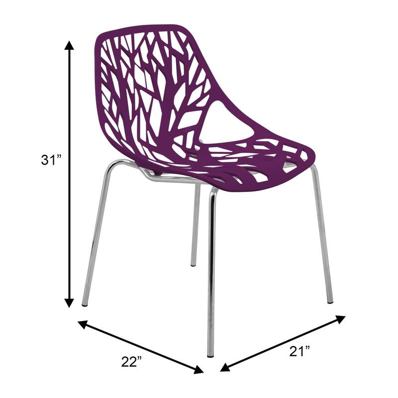Stackable Dining Chair with Chrome Legs Side Chair (Set of 2) for Indoor and Outdoor