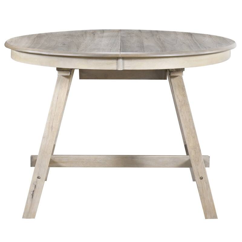 Round Wood Dining Table, Farmhouse Round Extendable Dining Table Kitchen Table for Dining Room, Kitchen