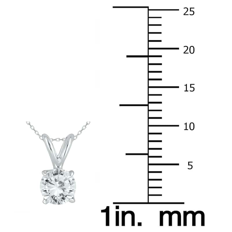 14K White Gold 1 Carat TW Certified Diamond Pendant and Earring Matching Set (J-K Color, I2-I3 Clarity)
