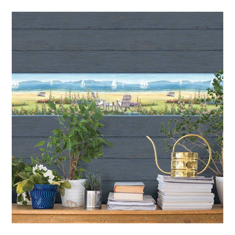 Chesapeake Barnstable Blue Seaside Portrait Border - 8 x 180 x 0.025