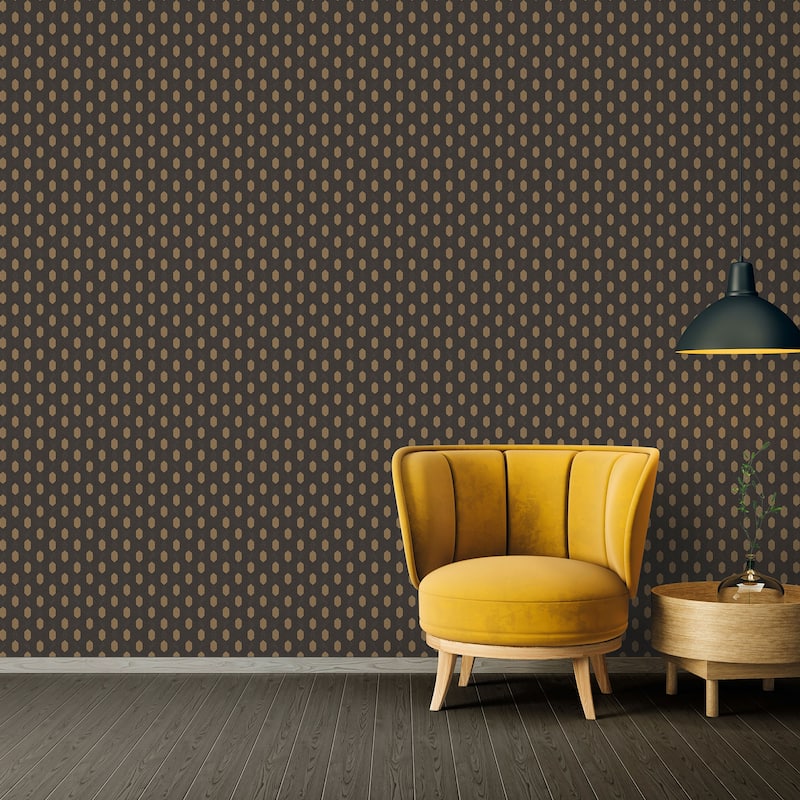 Galerie Wallcoverings Absolutely Chic Art Deco Style Geometric Motif Vinyl on Non-woven Wallpaper Roll