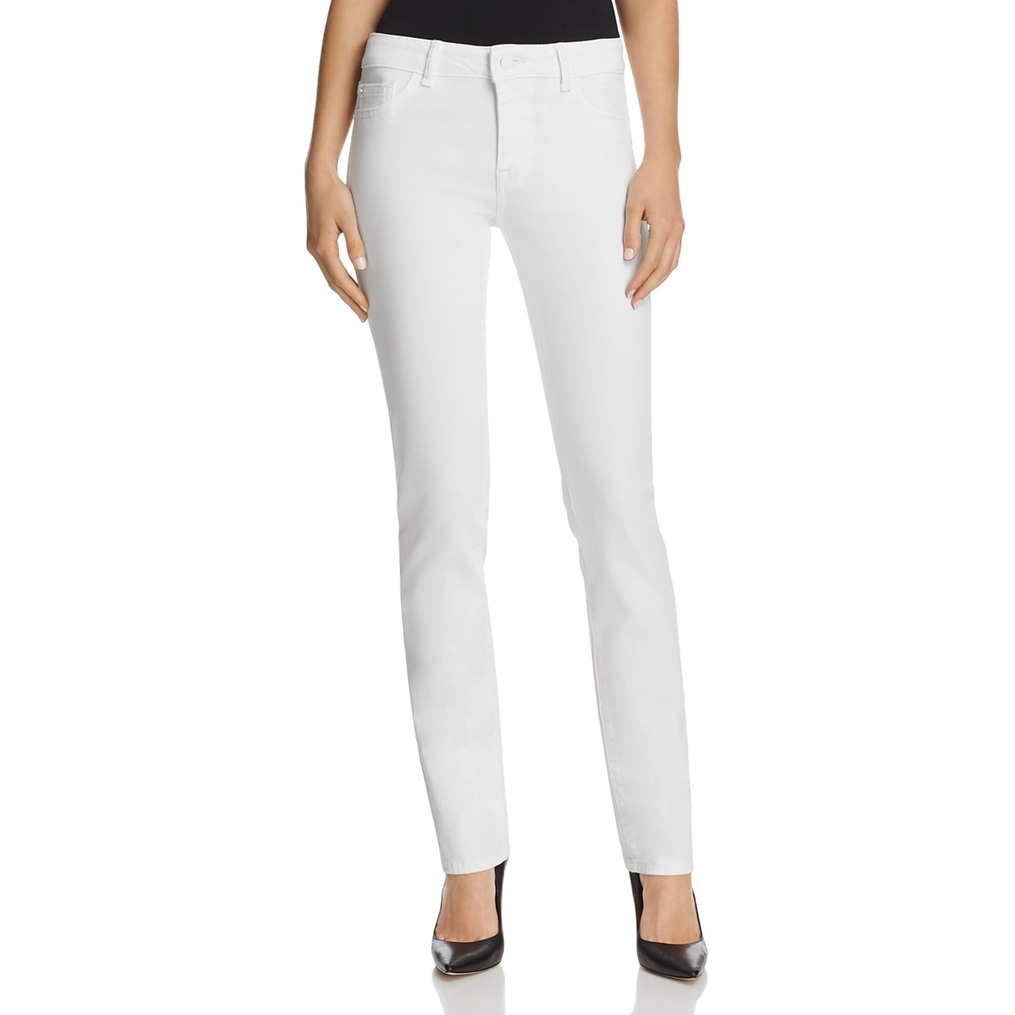 white straight leg jean