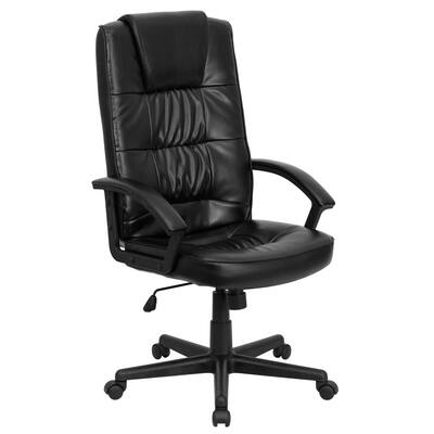 High Back LeatherSoft Soft Ripple Upholstered Swivel Office Chair w/Arms