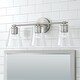 preview thumbnail 11 of 10, Baker 3-light Bath/ Vanity Fixture w/ Clear Seeded Glass
