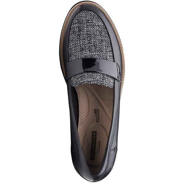clarks silver loafers