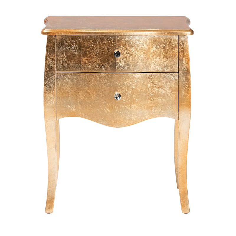 Baxton Studio Patrice Classic and Traditional Wood 2-Drawer End Table