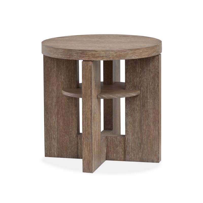 Magnussen Home Conway Spiced Brown Round End Table - 24''W x 24''D x 24''H - 24''W x 24''D x 24''H