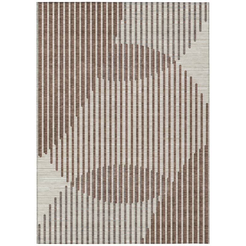 HomeRoots Geometric Transitional Rectangle Outdoor Rug