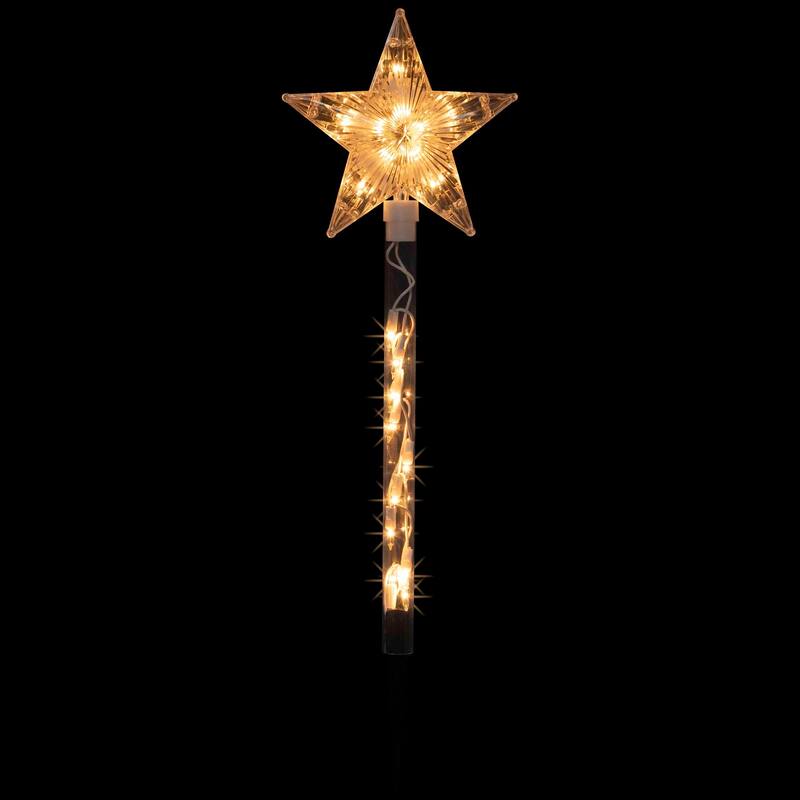 4ct Star Christmas Pathway Marker w/ Lawn Stakes - Clear Lights