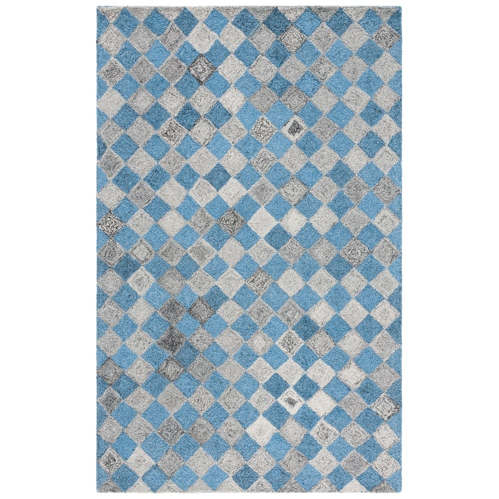 SAFAVIEH Handmade Abstract Sevim Checkered Wool Rug