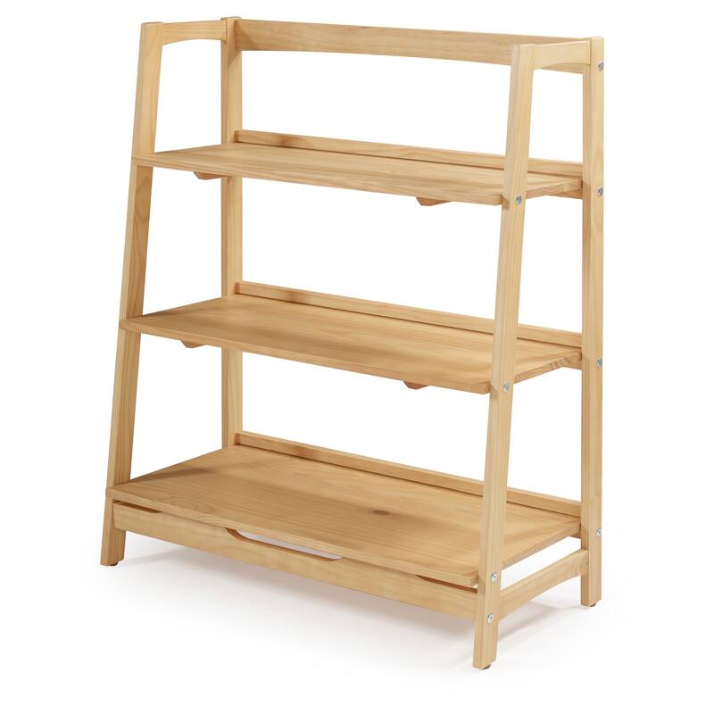 Mid Century Solid Wood Open Shelving Unit