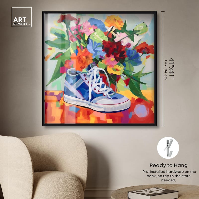Colorful Sneaker Bouquet Shadowbox by Art Remedy