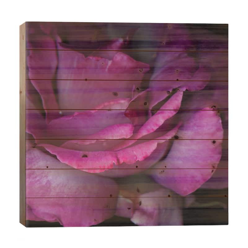 Read Between The Petals Print On Wood by Magda Indigo - Multi-Color - 26x26x1.5