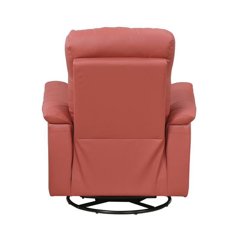 Monte 35.5" Leather Swivel Glider Manual Recliner - 360-Degree Swivel