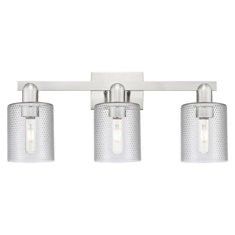 Innovations Lighting 716-3W-11-24 Cobbleskill Vanity Cobbleskill 3 - Brushed Satin Nickel / Clear