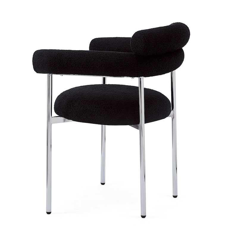 Naci Modern Fabric Arm Dining Chairs with Metal legs by Christopher Knight Home