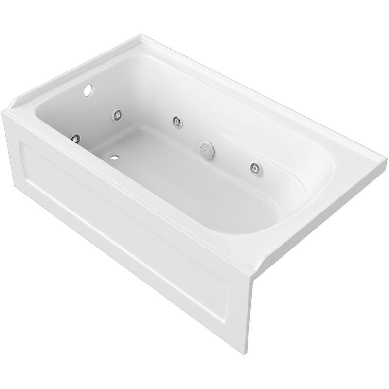 PROFLO Hillsboro Three Wall Alcove Acrylic Whirlpool Tub with Left - White