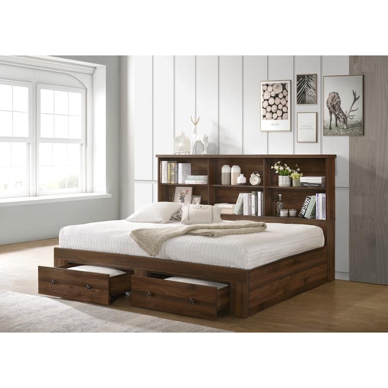 Linette Cherry Brown Panel Bed