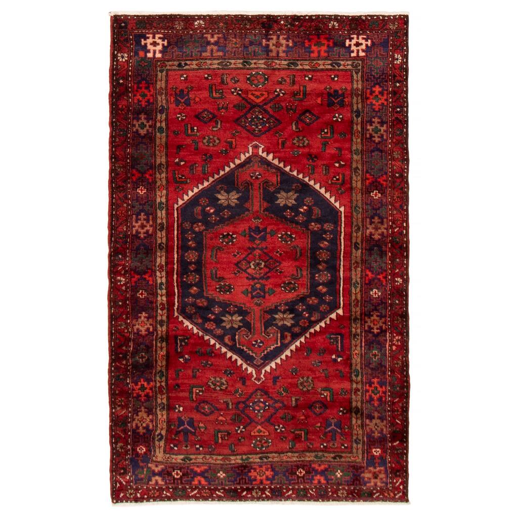 ECARPETGALLERY Hand-knotted Andelz Red Wool Rug - 4'4 x 7'1