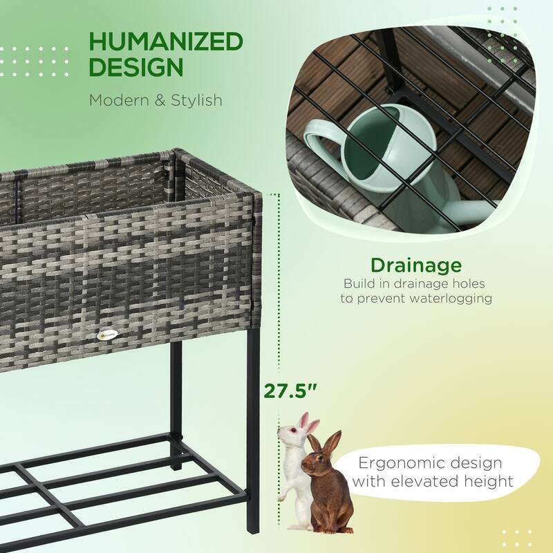 Raised Garden Bed Kit, Outdoor Metal Elevated Box with Safety Edging, Easy DIY Stock Tank for Growing Flowers,Herbs & Vegetables