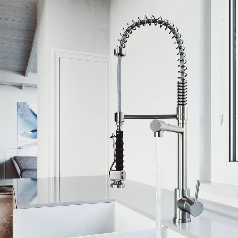 VIGO Zurich 27" H Single Handle Pull-Down Sprayer Kitchen Faucet