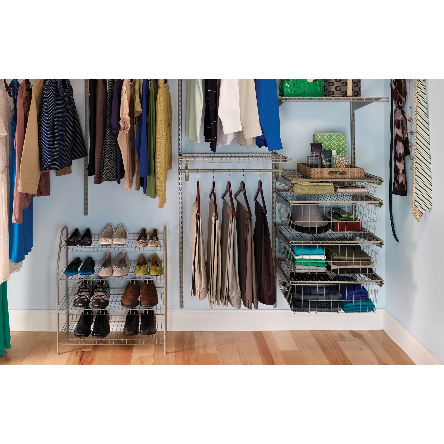 ClosetMaid ShelfTrack Wire 4-Drawer Closet Basket Kit Bed Bath