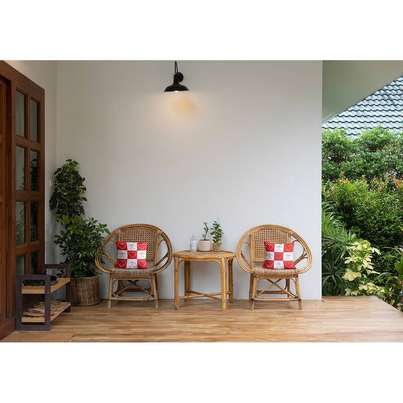 Sweet Bows and Hearts Indoor/Outdoor Throw Pillow