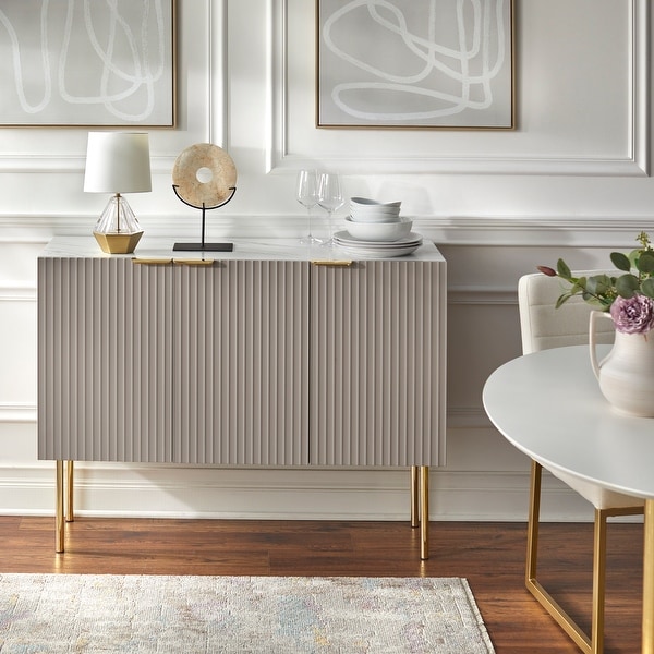 Lifestorey Valen Channel Front Sideboard Buffet with Adjustable Shelves