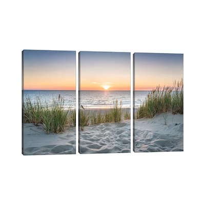 iCanvas "Beautiful Sunset At The Beach" by Jan Becke 3-Piece Canvas Wall Art Set
