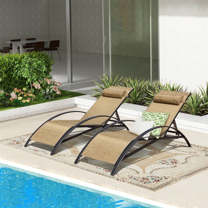 EROMMY Outdoor Patio Lounge Chair, Adjustable Recliner Outdoor Lounge Chairs, Multiple Colors Available