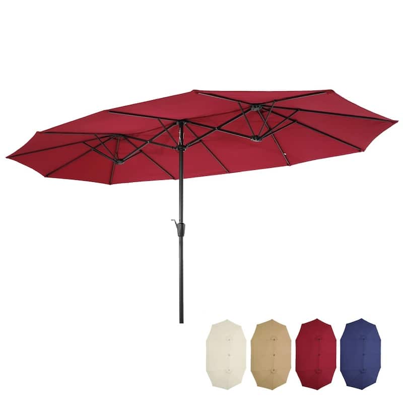 15x9ft Patio Twin Market Umbrella DoubleSided Rectangular Outdoor Bed Bath & Beyond 37218507