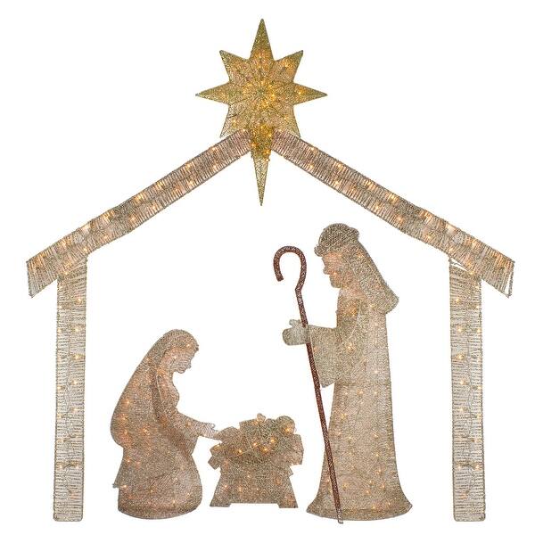 Shop 69 5 Beige And Gold Lighted Led Holy Family Nativity