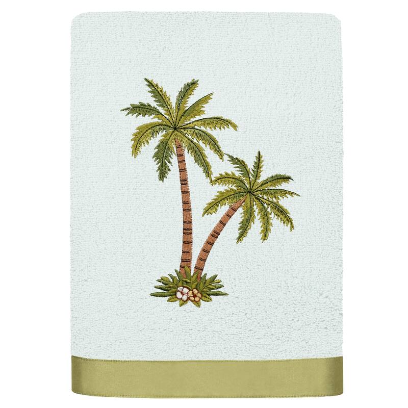 Authentic Hotel and Spa Turkish Cotton Palmera 2 PC Hand Towel Set - Aqua - 2-Piece