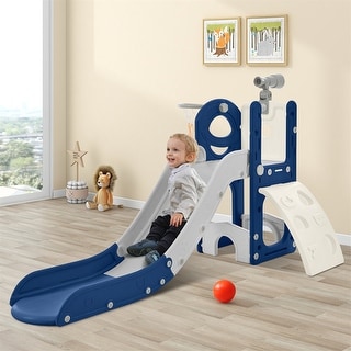 Kids Slide 5 in 1 with Telescope and Basketball Hoop, Golf Holes
