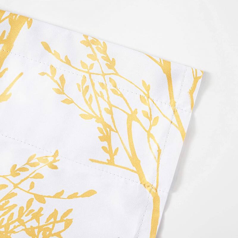 DriftAway Tree Branch Abstract Ink Printing Lined Thermal Insulated Window Curtain Valance Rod Pocket Single 52 x 14