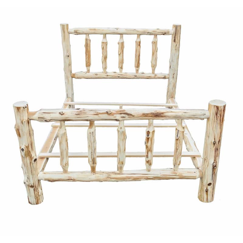 Rustic and Natural Cedar XL Single Traditional Log Bed