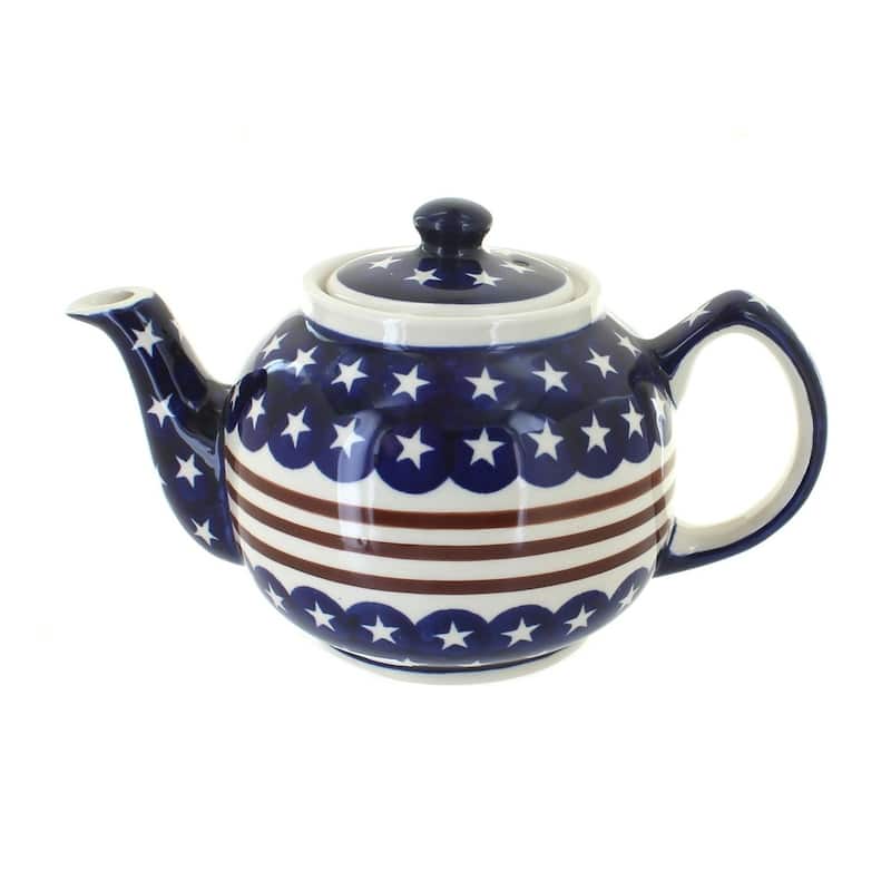 Blue Rose Polish Pottery 596 Zaklady Medium Teapot