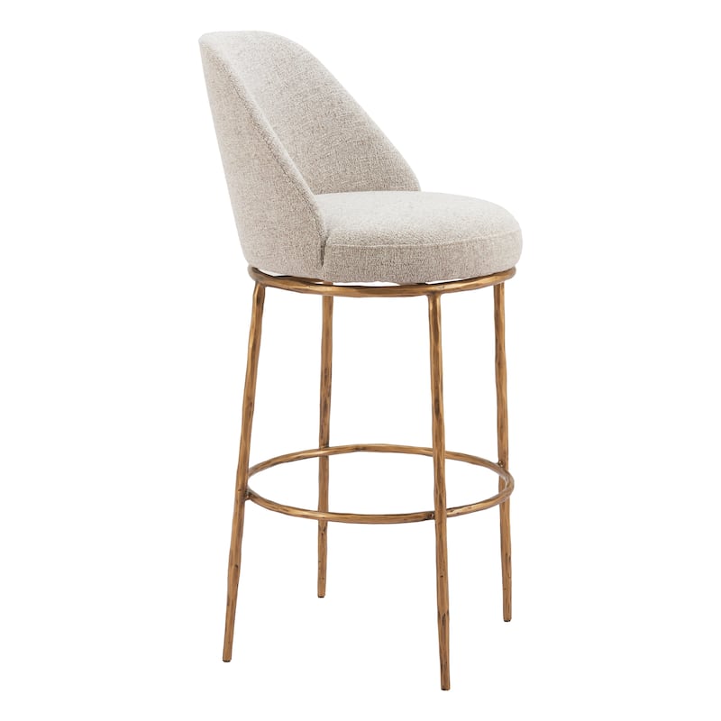 Nordhavn Swivel Barstool Beige & Gold