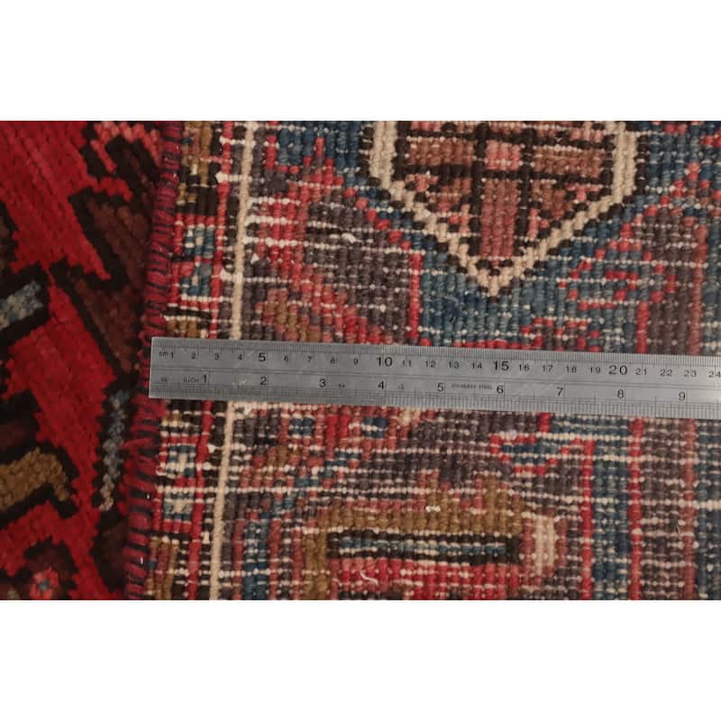 Hand Knotted Oriental 100% Wool Carpet Traditional Medallion Red Heriz Area Rug - 10' 8'' X 7' 9''