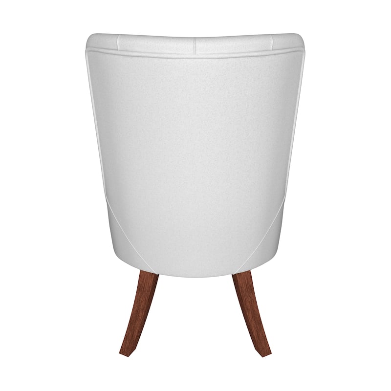 Dining Chair in Leather/Velvet Diamond-Tufted with Rubberwood Legs Set of 2
