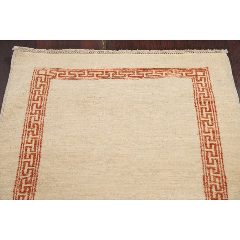 Neutral Gabbeh Kashkoli Wool Runner Rug Hand-knotted Oriental Carpet - 2'8" x 9'11"