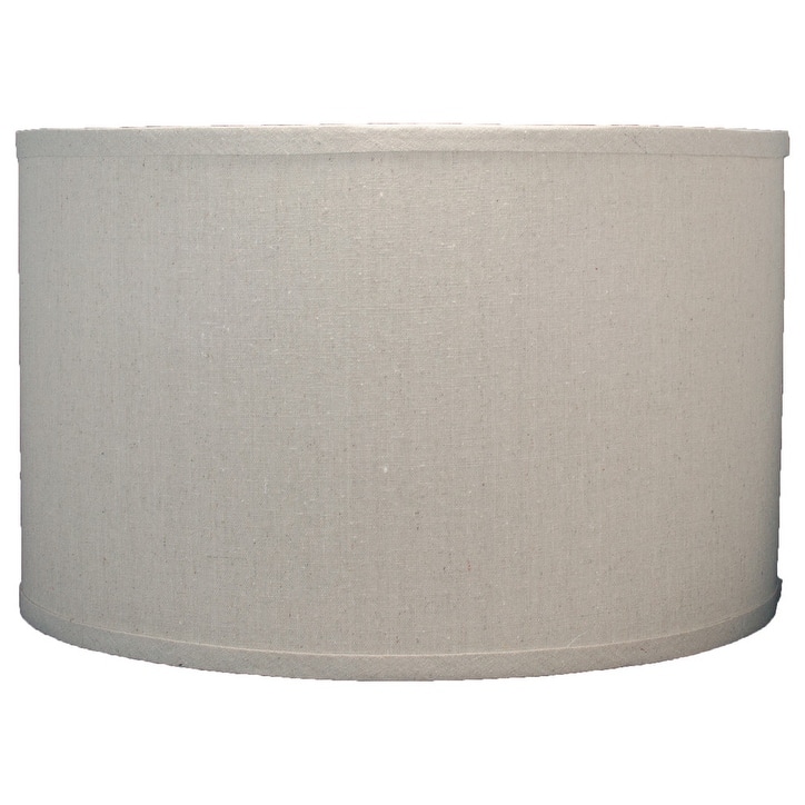 Classic Drum Linen Lamp Shade, 8" to 16" Bottom Size - 16" - Natural Linen